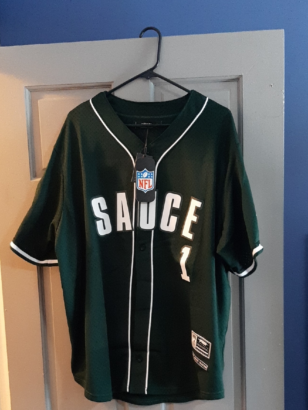 Ahmad Sauce Gardner New York Jets Pro Standard Mesh Button-Up Baseball Jersey -
